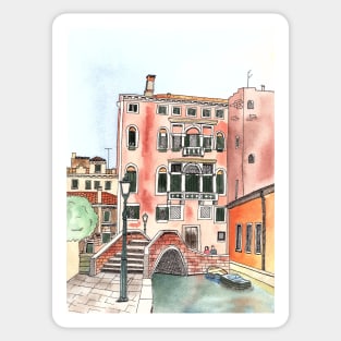 Venice Watercolor and ink Illustration Sticker